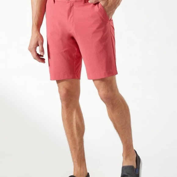 Tommy Bahama Chip Shot 10 inch shorts Flat Front Shorts New Red - Picture 8 of 9